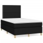 vidaXL Cama box spring con colchón tela negro 120x190 cm