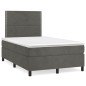 vidaXL Cama box spring con colchón terciopelo gris oscuro 120x190 cm vidaXL Cama box spring con colchón terciopelo gris oscuro 120x190 cm