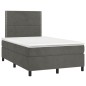vidaXL Cama box spring con colchón terciopelo gris oscuro 120x190 cm vidaXL Cama box spring con colchón terciopelo gris oscuro 120x190 cm