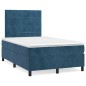 vidaXL Cama box spring con colchón terciopelo azul oscuro 120x190 cm vidaXL Cama box spring con colchón terciopelo azul oscuro 120x190 cm