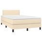 vidaXL Cama box spring con colchón y luces LED tela crema 120x190 cm vidaXL Cama box spring con colchón y luces LED tela crema 120x190 cm