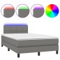 vidaXL Cama box spring con colchón y LED tela marrón oscuro 120x190 cm vidaXL Cama box spring con colchón y LED tela marrón oscuro 120x190 cm