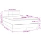 vidaXL Cama box spring con colchón y LED tela marrón oscuro 120x190 cm