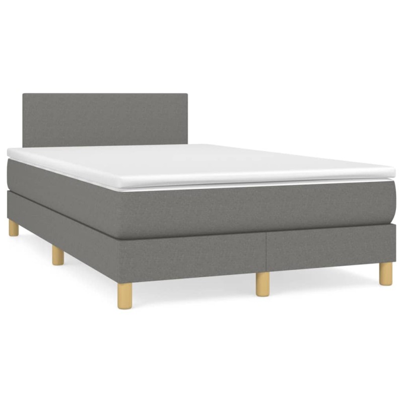 vidaXL Cama box spring con colchón y LED tela marrón oscuro 120x190 cm vidaXL Cama box spring con colchón y LED tela marrón oscuro 120x190 cm