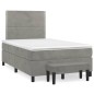 vidaXL Cama box spring con colchón terciopelo gris claro 120x190 cm