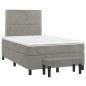 vidaXL Cama box spring con colchón terciopelo gris claro 120x190 cm
