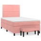 vidaXL Cama box spring con colchón terciopelo rosa 120x190 cm vidaXL Cama box spring con colchón terciopelo rosa 120x190 cm