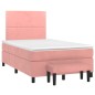vidaXL Cama box spring con colchón terciopelo rosa 120x190 cm vidaXL Cama box spring con colchón terciopelo rosa 120x190 cm