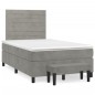 vidaXL Cama box spring con colchón terciopelo gris claro 120x190 cm vidaXL Cama box spring con colchón terciopelo gris claro 120x190 cm