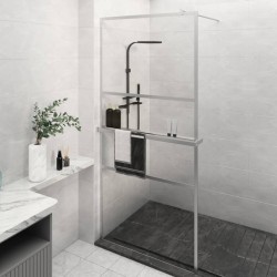 vidaXL Mampara ducha con estante vidrio ESG y aluminio cromo 80x195 cm