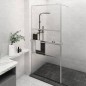 vidaXL Mampara ducha con estante vidrio ESG y aluminio cromo 80x195 cm vidaXL Mampara ducha con estante vidrio ESG y aluminio cromo 80x195 cm