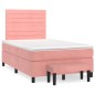 vidaXL Cama box spring con colchón terciopelo rosa 120x190 cm vidaXL Cama box spring con colchón terciopelo rosa 120x190 cm