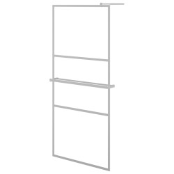 vidaXL Mampara ducha con estante vidrio ESG y aluminio cromo 80x195 cm