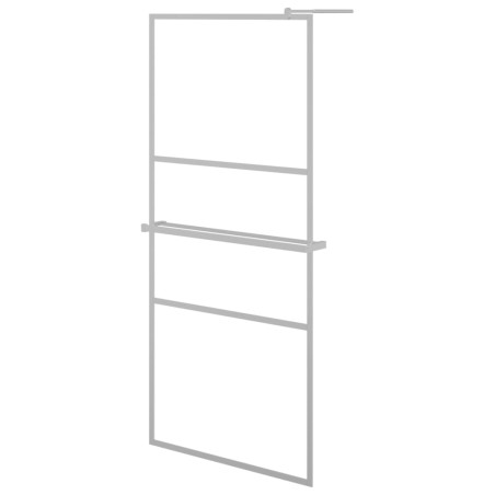 vidaXL Mampara ducha con estante vidrio ESG y aluminio cromo 80x195 cm