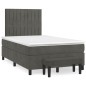vidaXL Cama box spring con colchón terciopelo gris oscuro 120x190 cm vidaXL Cama box spring con colchón terciopelo gris oscuro 120x190 cm