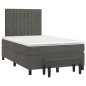 vidaXL Cama box spring con colchón terciopelo gris oscuro 120x190 cm vidaXL Cama box spring con colchón terciopelo gris oscuro 120x190 cm
