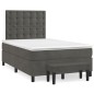 vidaXL Cama box spring con colchón terciopelo gris oscuro 120x190 cm vidaXL Cama box spring con colchón terciopelo gris oscuro 120x190 cm