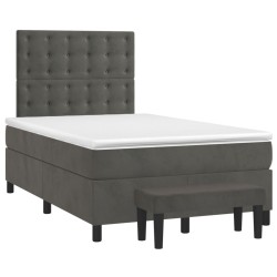 vidaXL Cama box spring con colchón terciopelo gris oscuro 120x190 cm