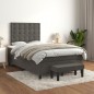 vidaXL Cama box spring con colchón terciopelo gris oscuro 120x190 cm vidaXL Cama box spring con colchón terciopelo gris oscuro 120x190 cm