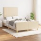 vidaXL Estructura de cama con cabecero tela crema 120x190 cm vidaXL Estructura de cama con cabecero tela crema 120x190 cm