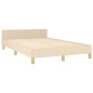 vidaXL Estructura de cama con cabecero tela crema 120x190 cm vidaXL Estructura de cama con cabecero tela crema 120x190 cm