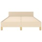 vidaXL Estructura de cama con cabecero tela crema 120x190 cm vidaXL Estructura de cama con cabecero tela crema 120x190 cm