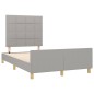 vidaXL Estructura de cama con cabecero tela gris claro 120x190 cm vidaXL Estructura de cama con cabecero tela gris claro 120x190 cm