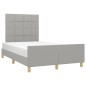 vidaXL Estructura de cama con cabecero tela gris claro 120x190 cm vidaXL Estructura de cama con cabecero tela gris claro 120x190 cm