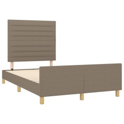 vidaXL Estructura de cama con cabecero tela gris taupe 120x190 cm