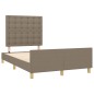 vidaXL Estructura de cama con cabecero tela gris taupe 120x190 cm vidaXL Estructura de cama con cabecero tela gris taupe 120x190 cm
