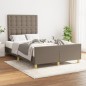 vidaXL Estructura de cama con cabecero tela gris taupe 120x190 cm vidaXL Estructura de cama con cabecero tela gris taupe 120x190 cm