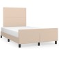 vidaXL Estructura cama y cabecero cuero sintético capuchino 120x190 cm