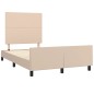 vidaXL Estructura cama y cabecero cuero sintético capuchino 120x190 cm