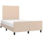 vidaXL Estructura cama y cabecero cuero sintético capuchino 120x190 cm