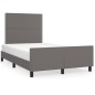 vidaXL Estructura cama con cabecero cuero sintético gris 120x190 cm vidaXL Estructura cama con cabecero cuero sintético gris 120x190 cm