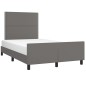 vidaXL Estructura cama con cabecero cuero sintético gris 120x190 cm vidaXL Estructura cama con cabecero cuero sintético gris 120x190 cm
