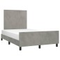 vidaXL Estructura cama con cabecero terciopelo gris claro 120x190 cm