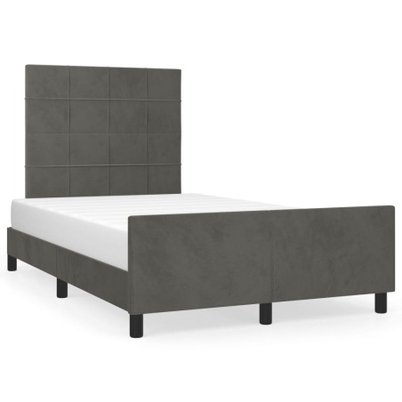 vidaXL Estructura cama con cabecero terciopelo gris oscuro 120x190 cm