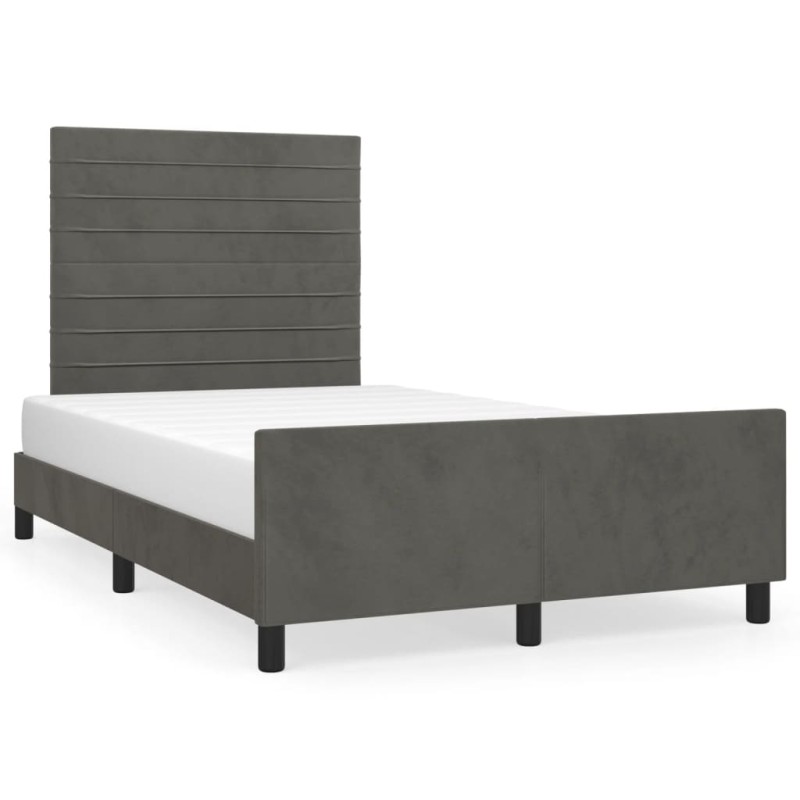 vidaXL Estructura cama con cabecero terciopelo gris oscuro 120x190 cm
