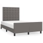 vidaXL Estructura cama con cabecero cuero sintético gris 120x190 cm vidaXL Estructura cama con cabecero cuero sintético gris 120x190 cm