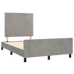 vidaXL Estructura cama con cabecero terciopelo gris claro 120x190 cm