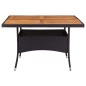 vidaXL Mesa de comedor de jardín ratán sintético madera acacia negra