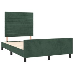 vidaXL Estructura cama con cabecero terciopelo verde oscuro 120x190 cm