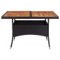 vidaXL Mesa de comedor de jardín ratán sintético madera acacia negra