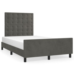 vidaXL Estructura cama con cabecero terciopelo gris oscuro 120x190 cm