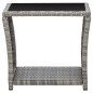 vidaXL Mesa de centro de ratán sintético y vidrio gris 45x45x40 cm vidaXL Mesa de centro de ratán sintético y vidrio gris 45x45x40 cm