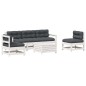 vidaXL Set muebles jardín 6 pzas con cojines madera maciza pino blanco vidaXL Set muebles jardín 6 pzas con cojines madera maciza pino blanco