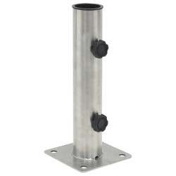 vidaXL Base de sombrilla para mástil Ø38/48 mm acero plateado