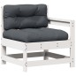 vidaXL Set de muebles de jardín 3 pzas con cojines madera pino blanco
