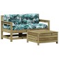 vidaXL Juego de sofás jardín 3 pzas y cojines madera pino impregnada vidaXL Juego de sofás jardín 3 pzas y cojines madera pino impregnada